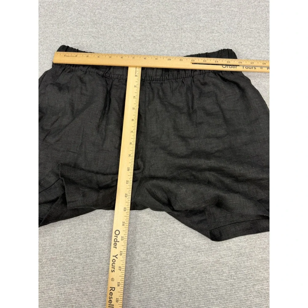 BlankNYC Linen‎ Blend Shorts Black Drawstring Elastic Waist Womens M